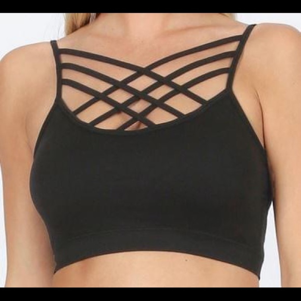 Strappy black bralette